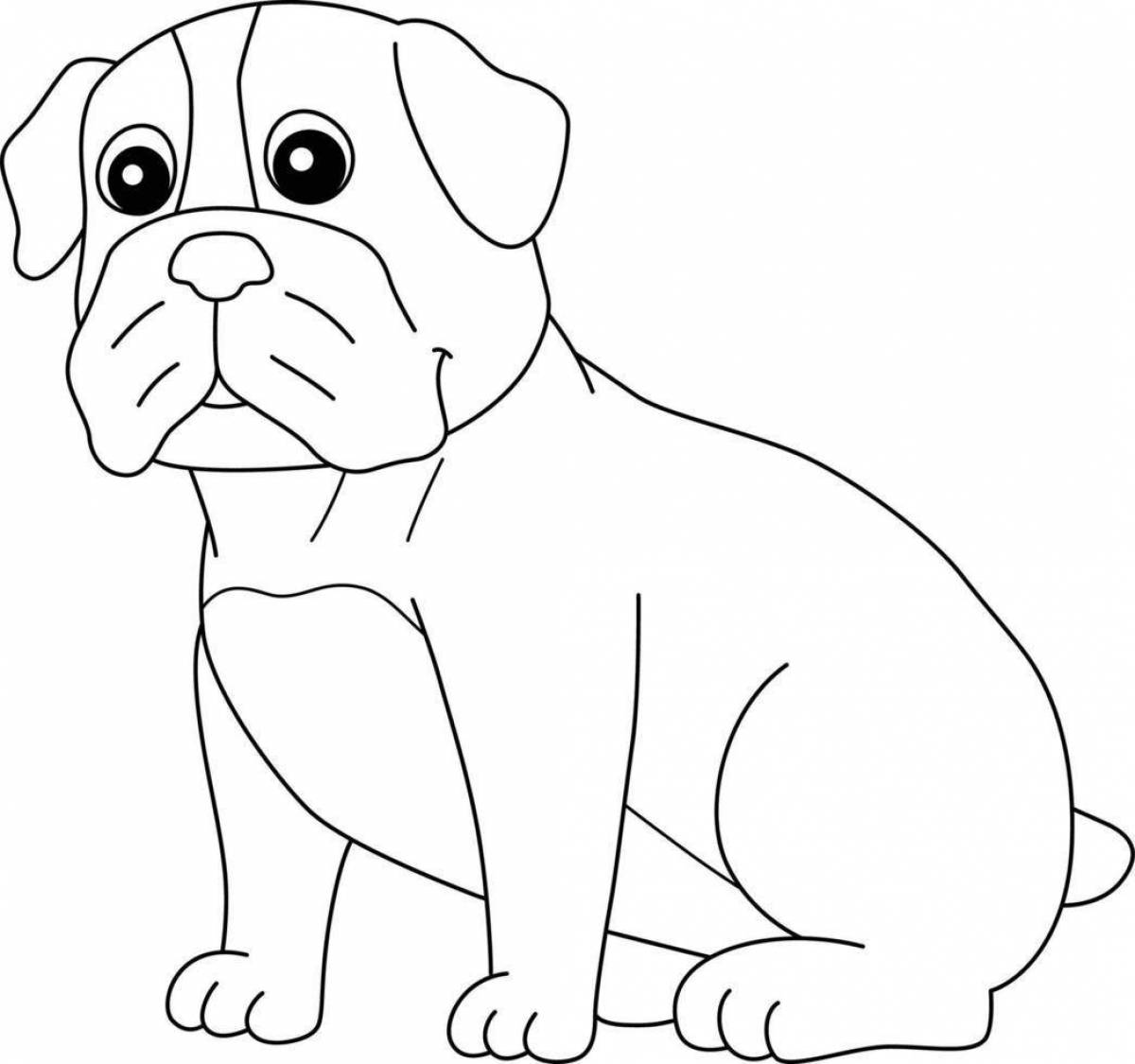 Loving bulldog coloring page for kids