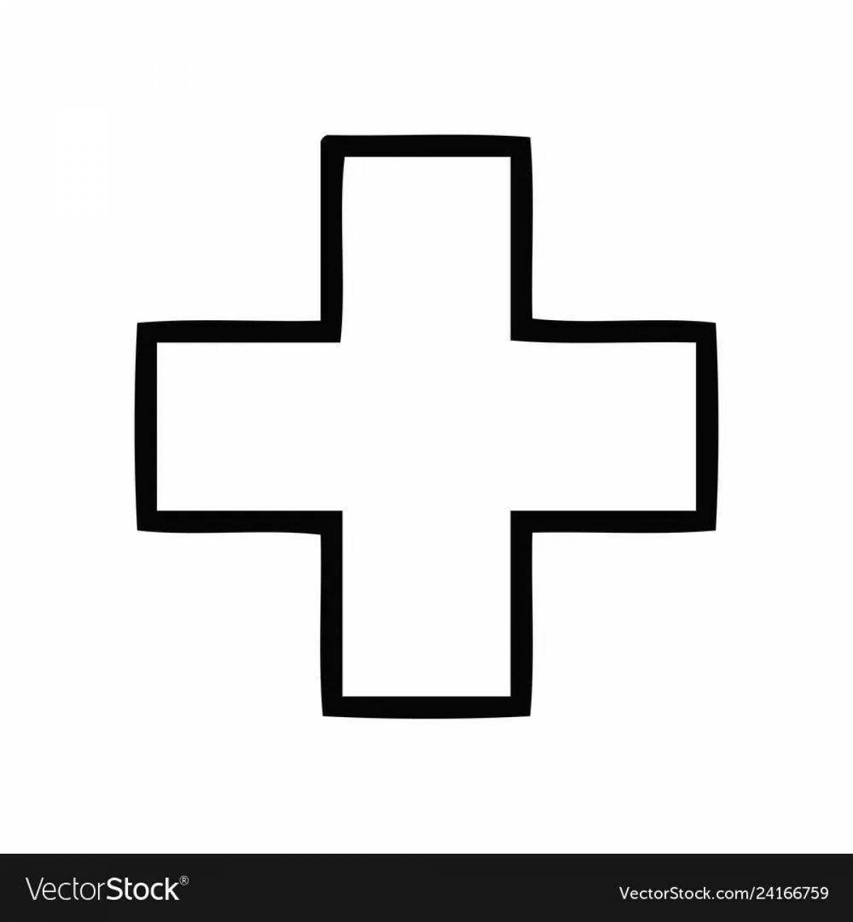 Coloring page medical aid sign
