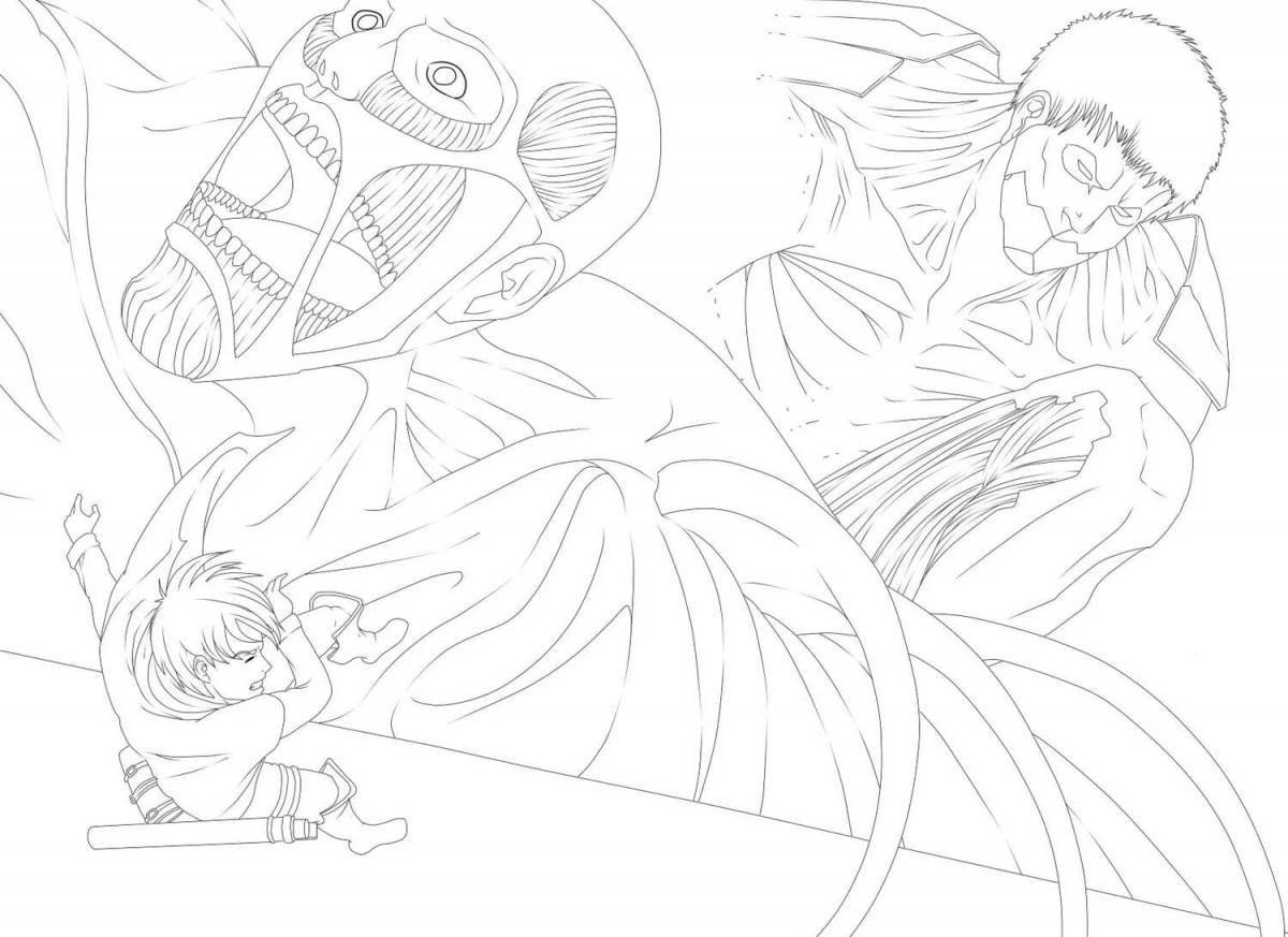 Великолепная раскраска атака титанов по номерам