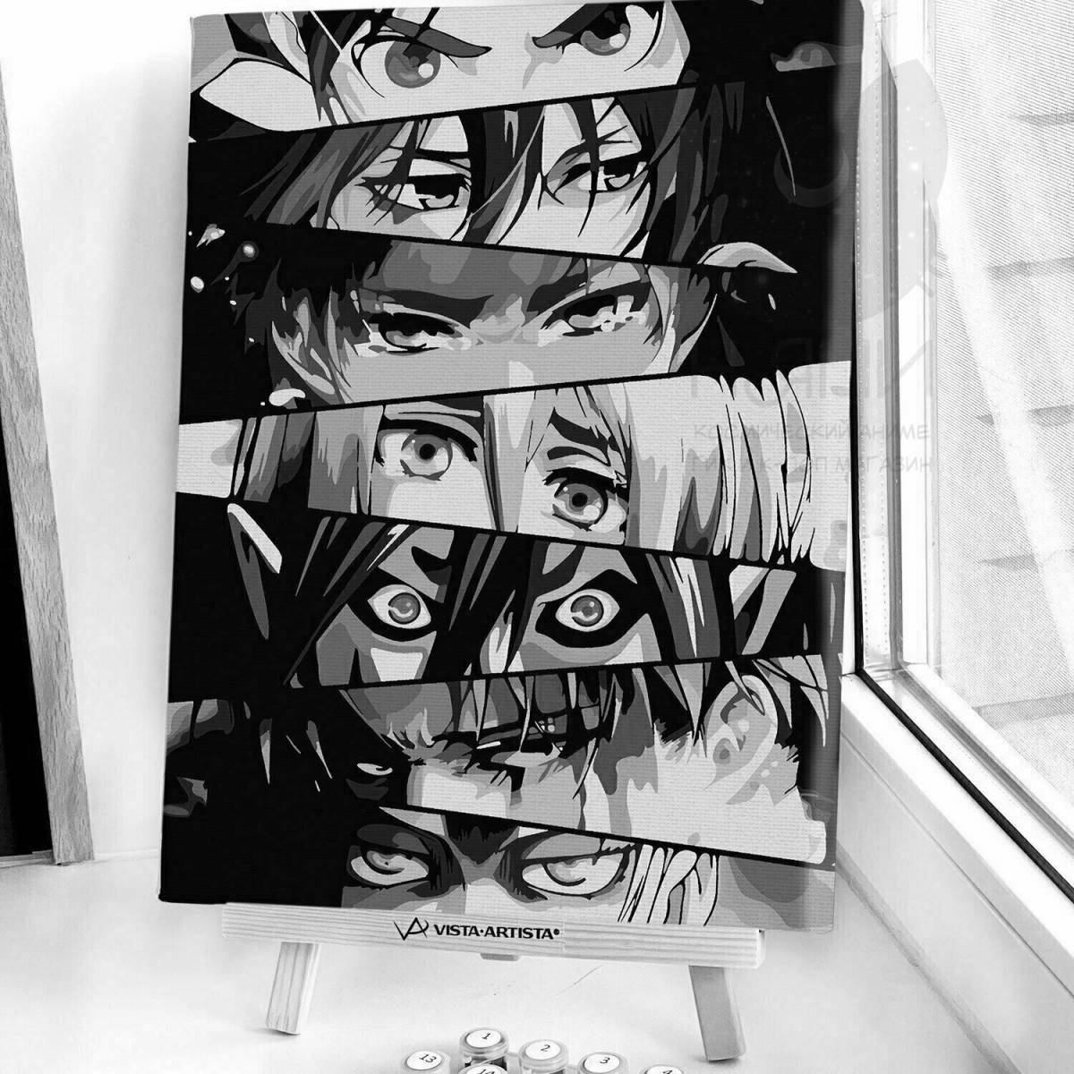 Выдающаяся раскраска «атака на титане по номерам»