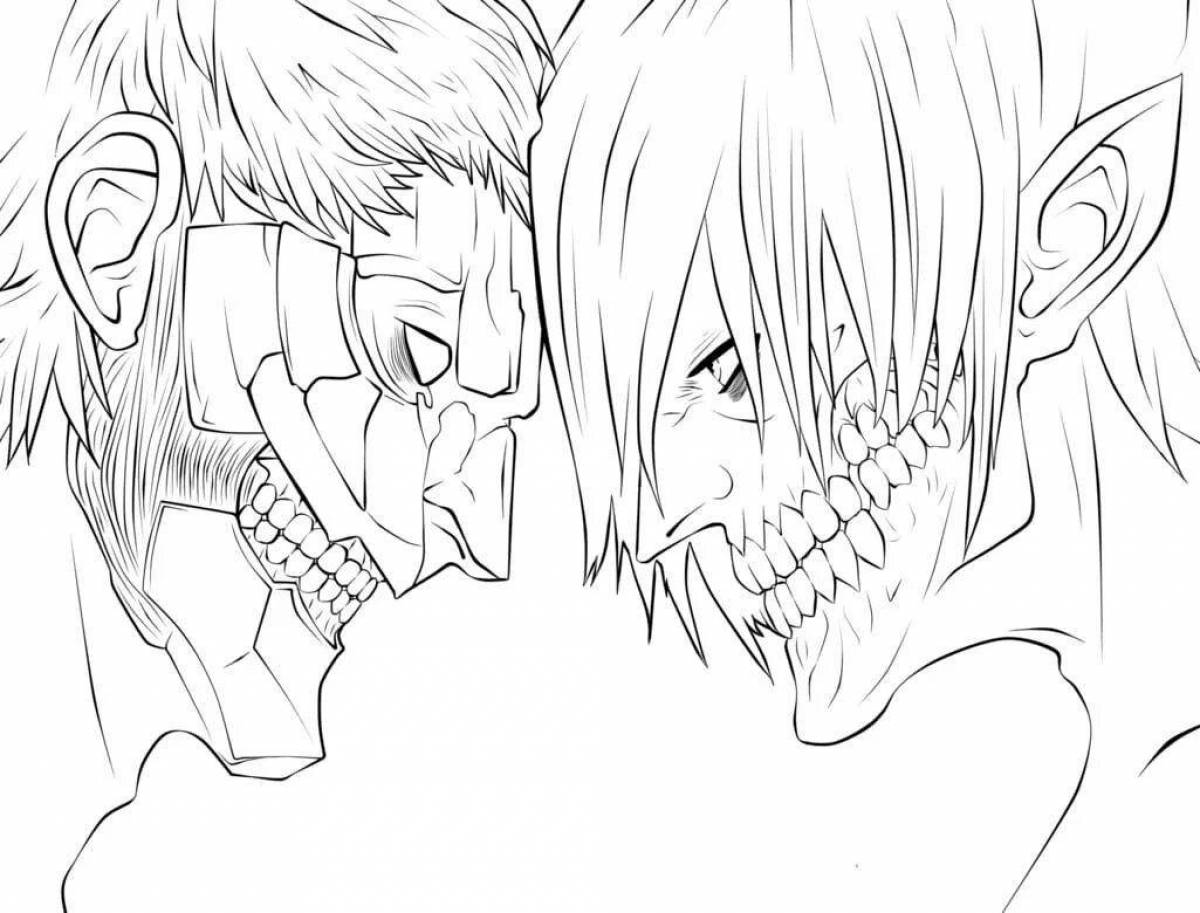 Sublime attack on titan by numbers coloring page