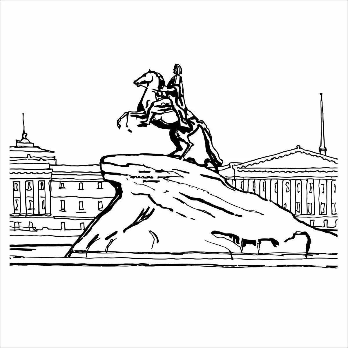 Luxury Bronze Horseman coloring page for students