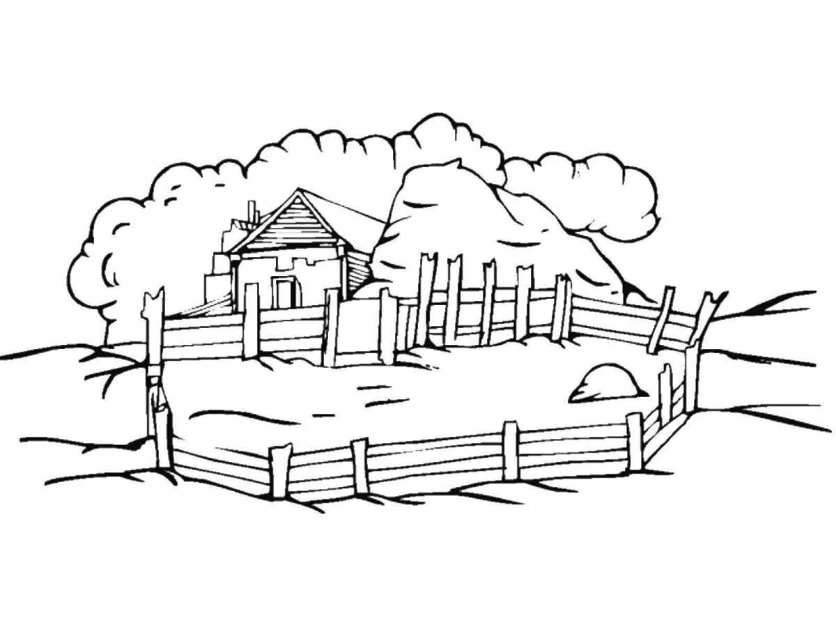 Coloring page magic country house for kids