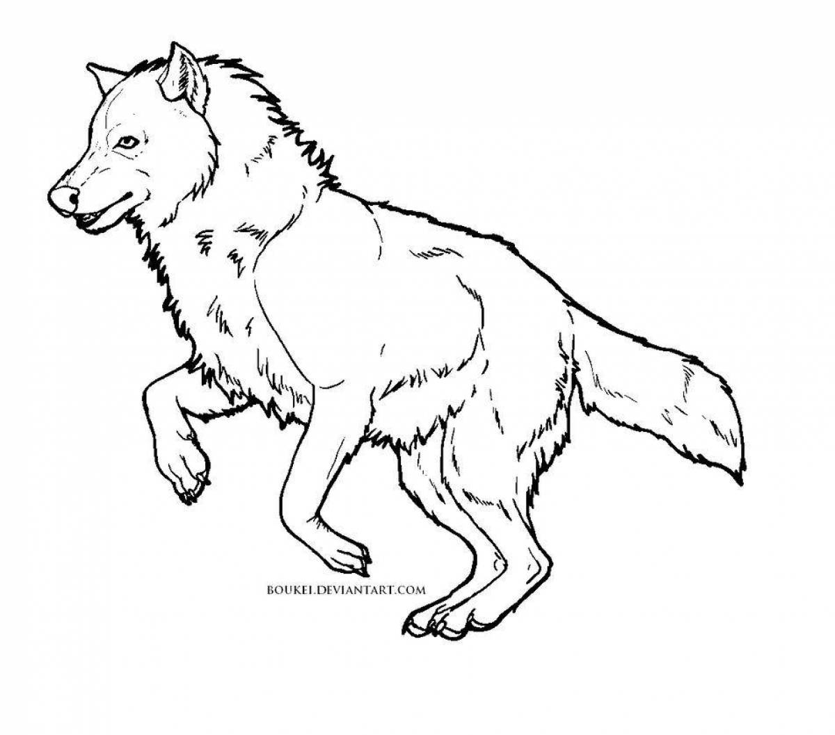 Amazing polar wolf coloring page for kids
