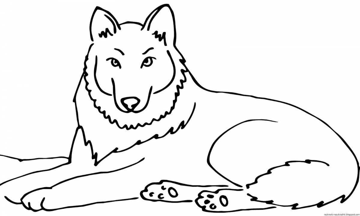 Чудесный полярный волк раскраски для детей