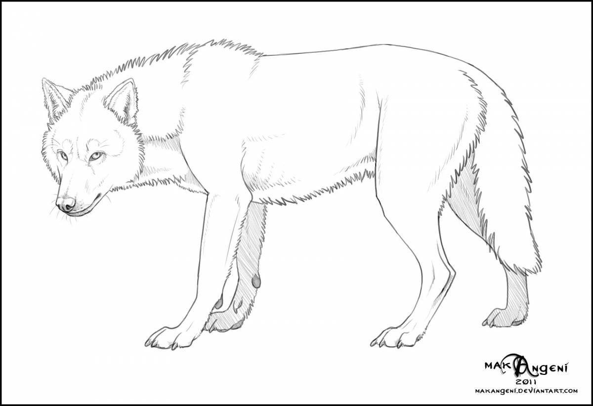 Увлекательная раскраска полярного волка для детей