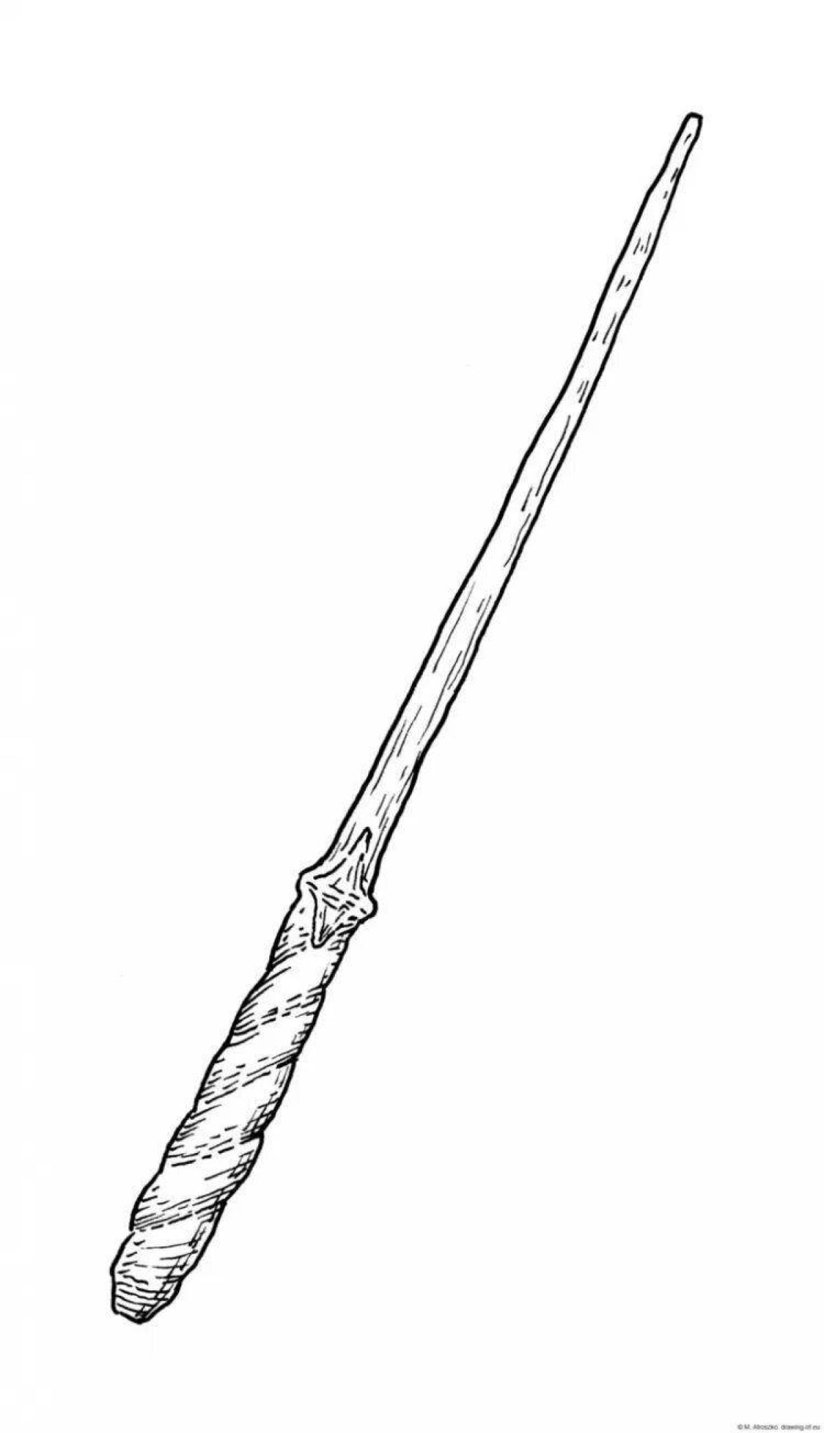 Radiant coloring page harry potter wand
