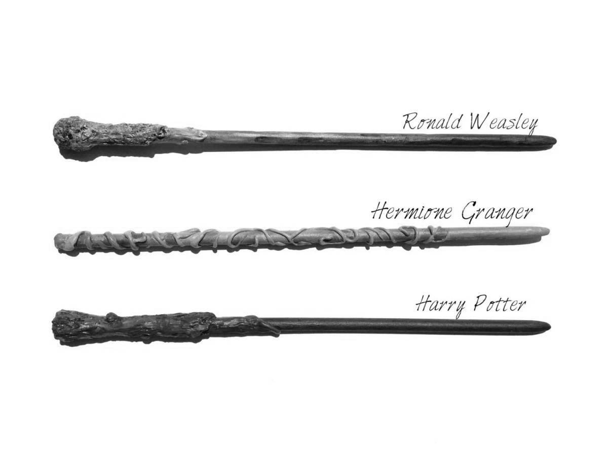 Photo Elegant harry potter wand coloring book
