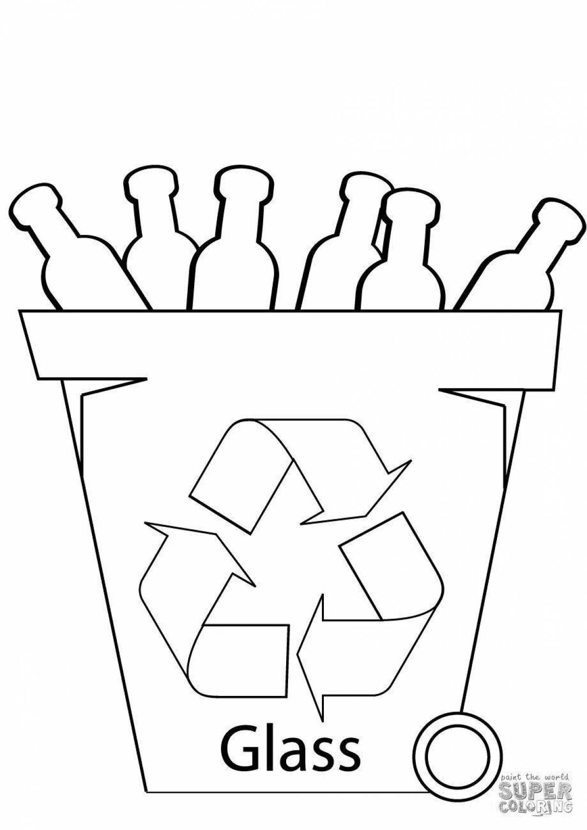 Fun coloring book on sorting garbage for the little ones