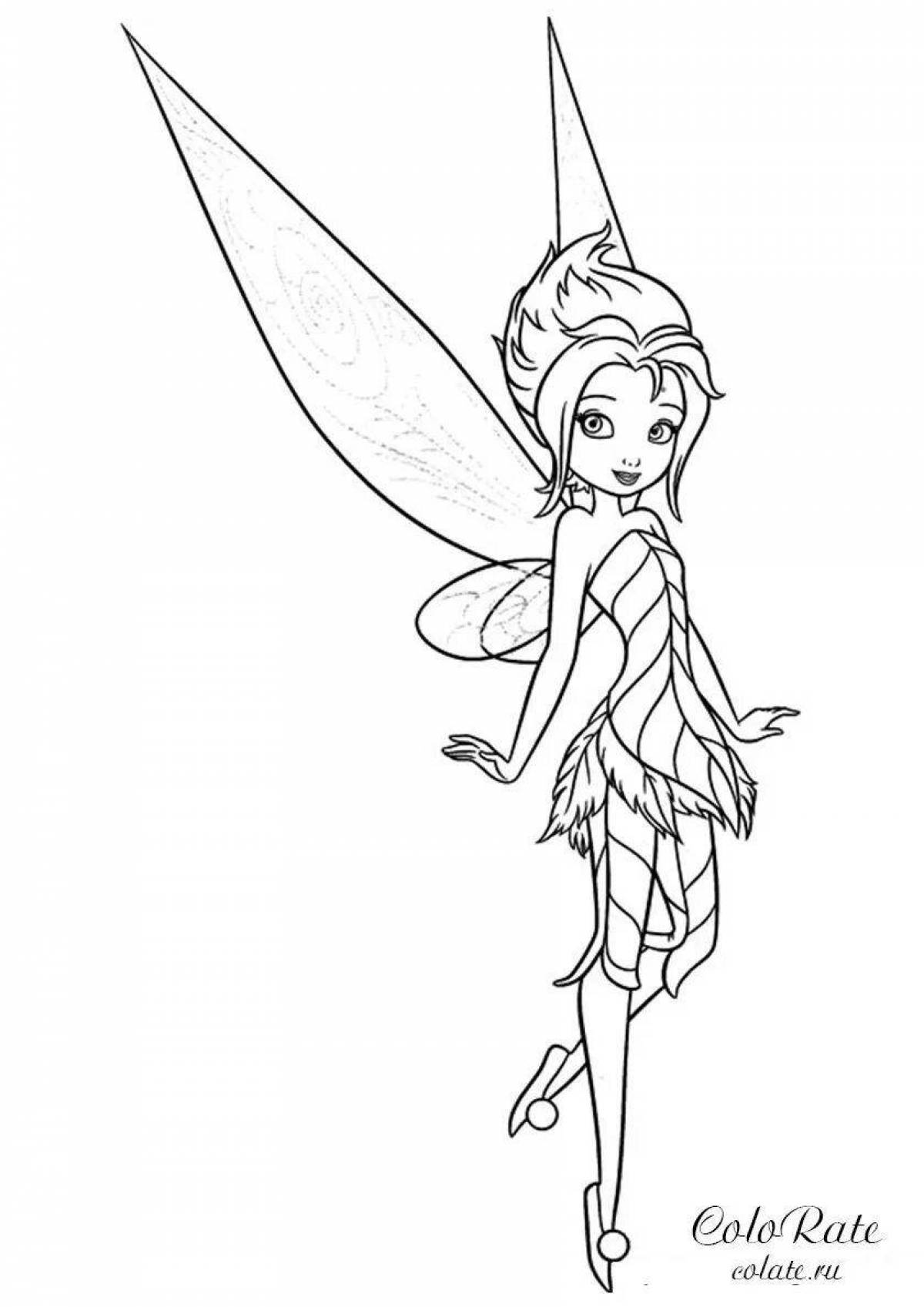 Grand coloring page fairy mystery of the winter forest