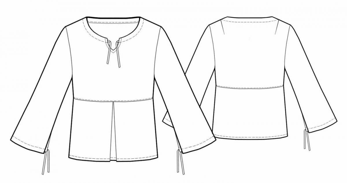 Coloring page charming belarusian clothes for children