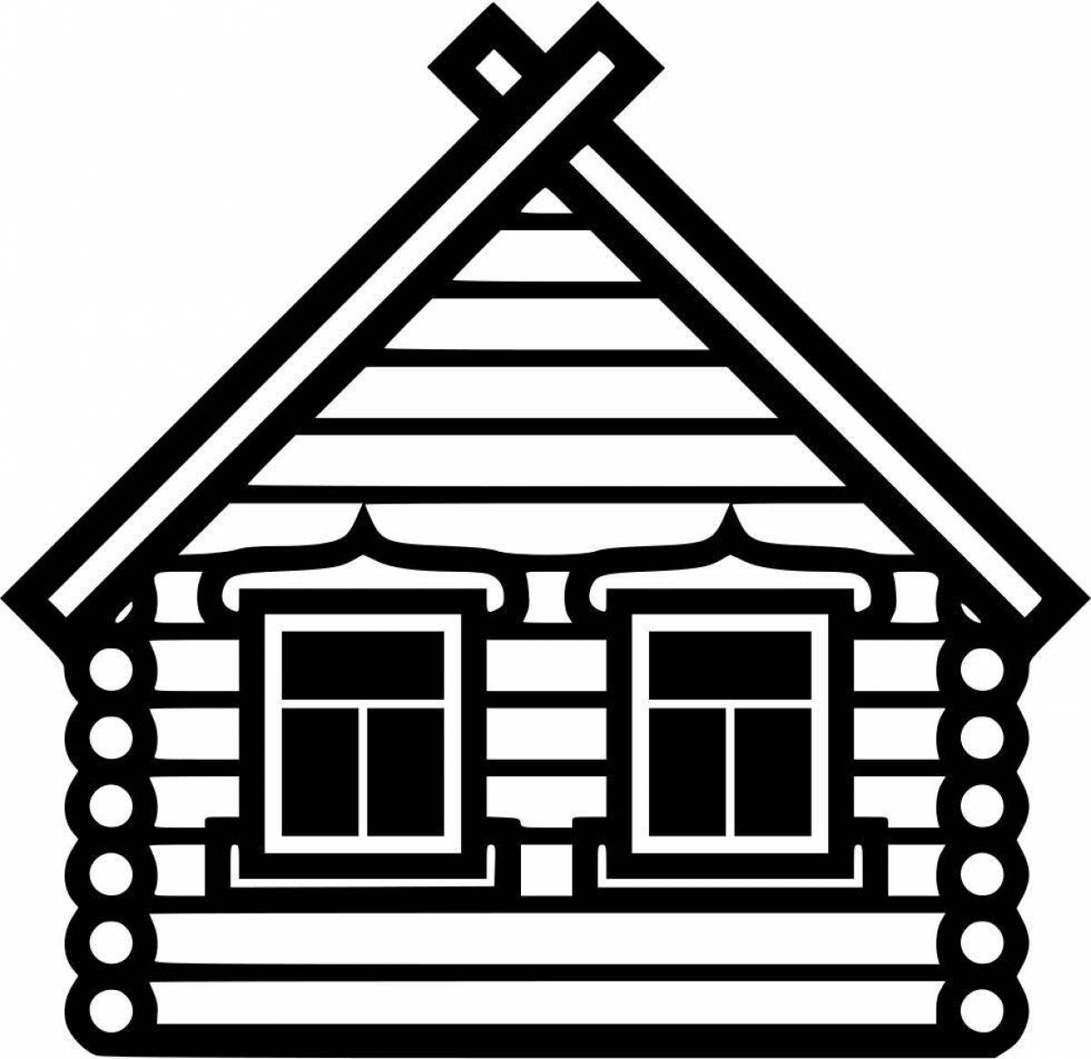 Colorful wooden house coloring book for kids
