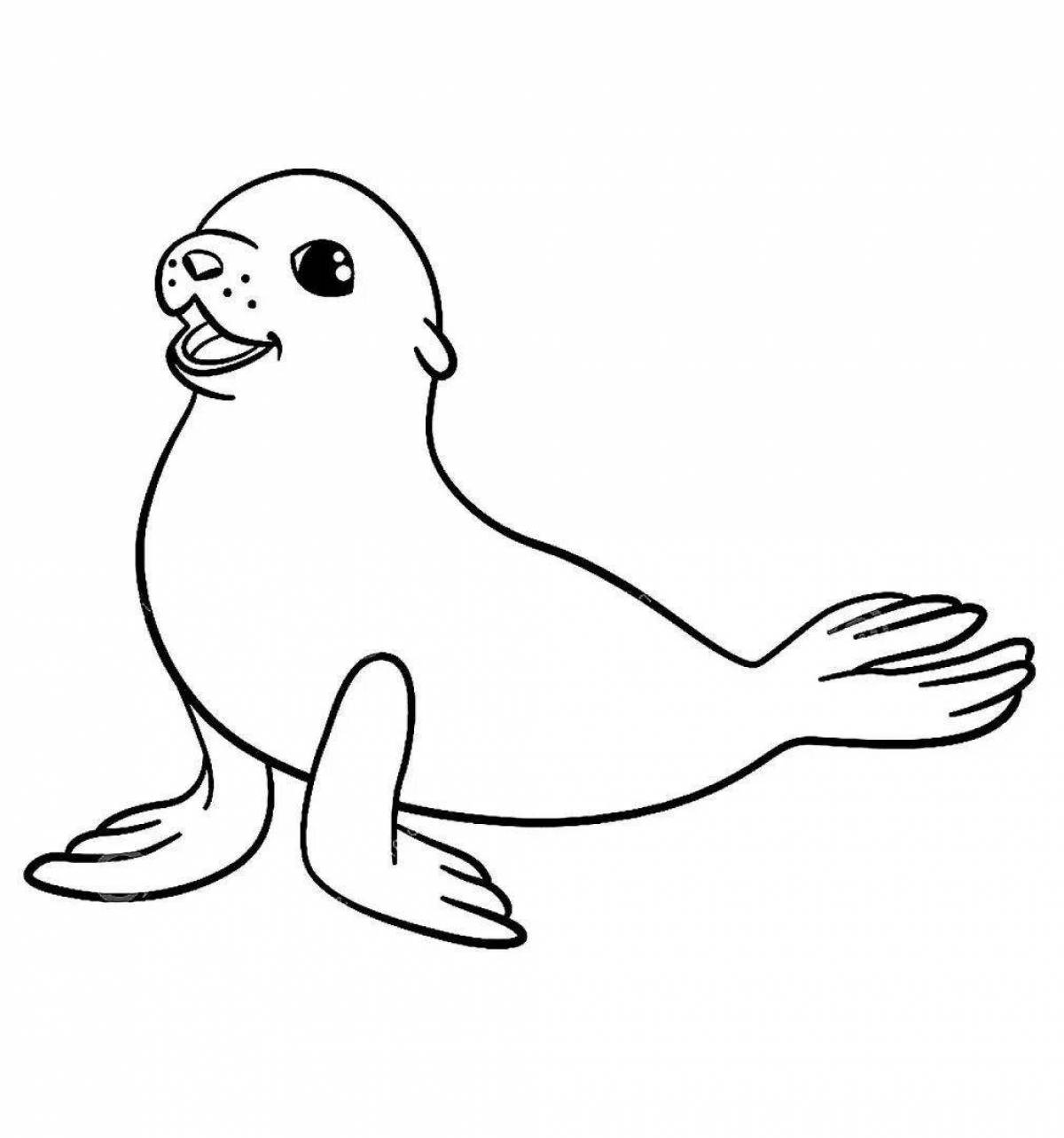 Joyful Baikal seal coloring book for kids