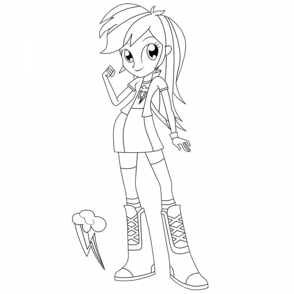 Photo Coloring equestria girl rainbow dash