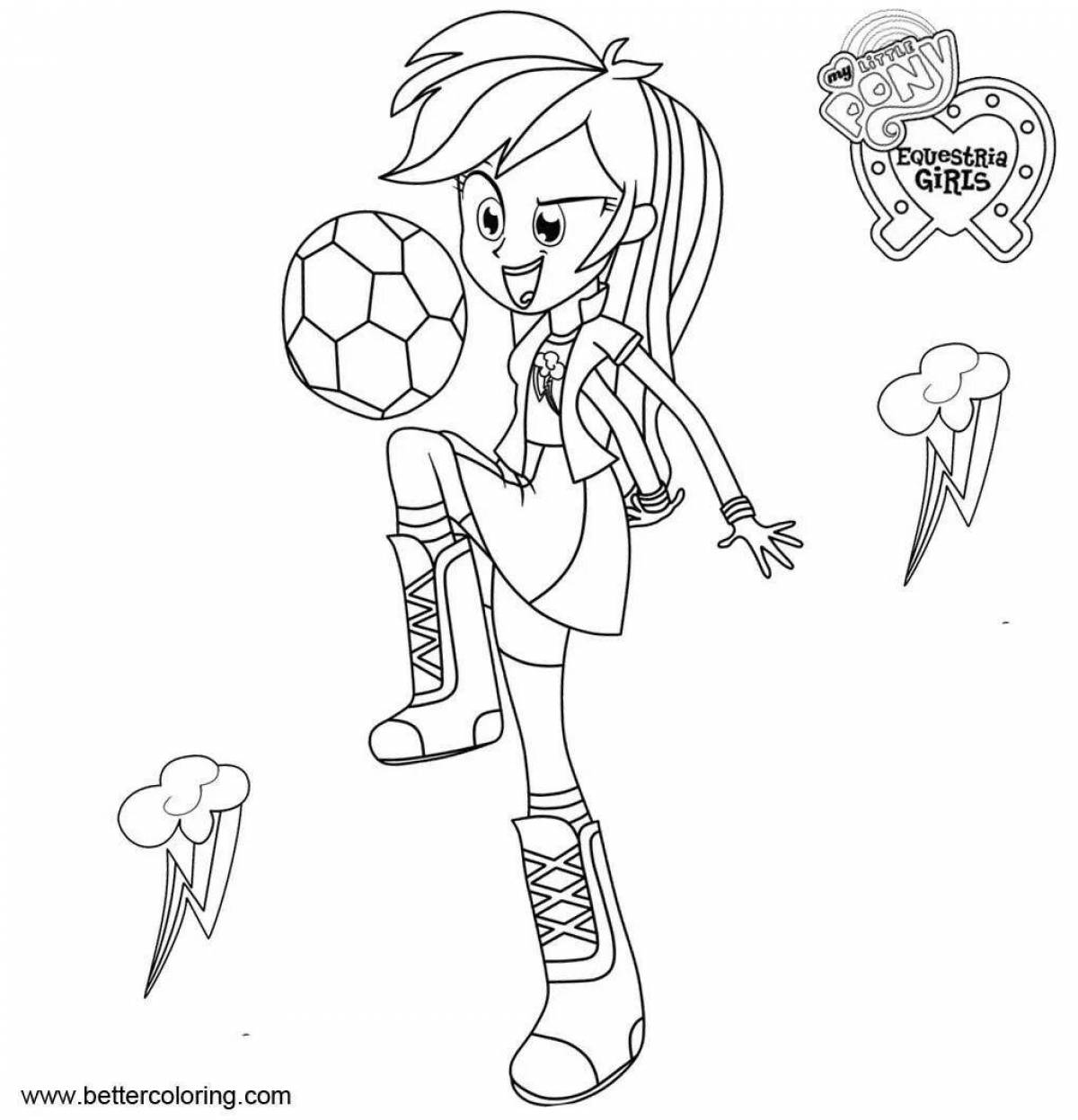 Photo Coloring equestria girl rainbow dash