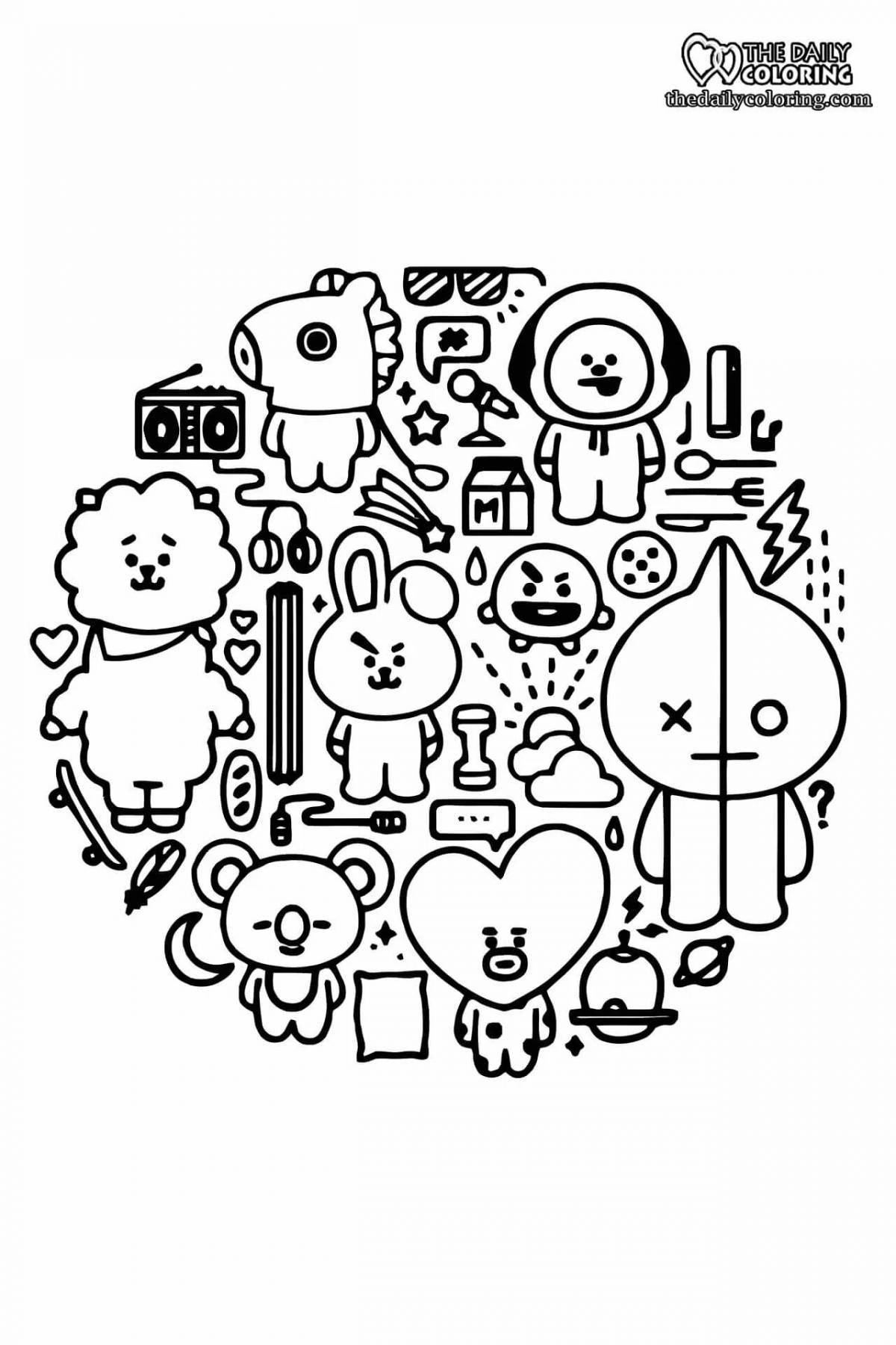 Cute babies coloring page for stickers