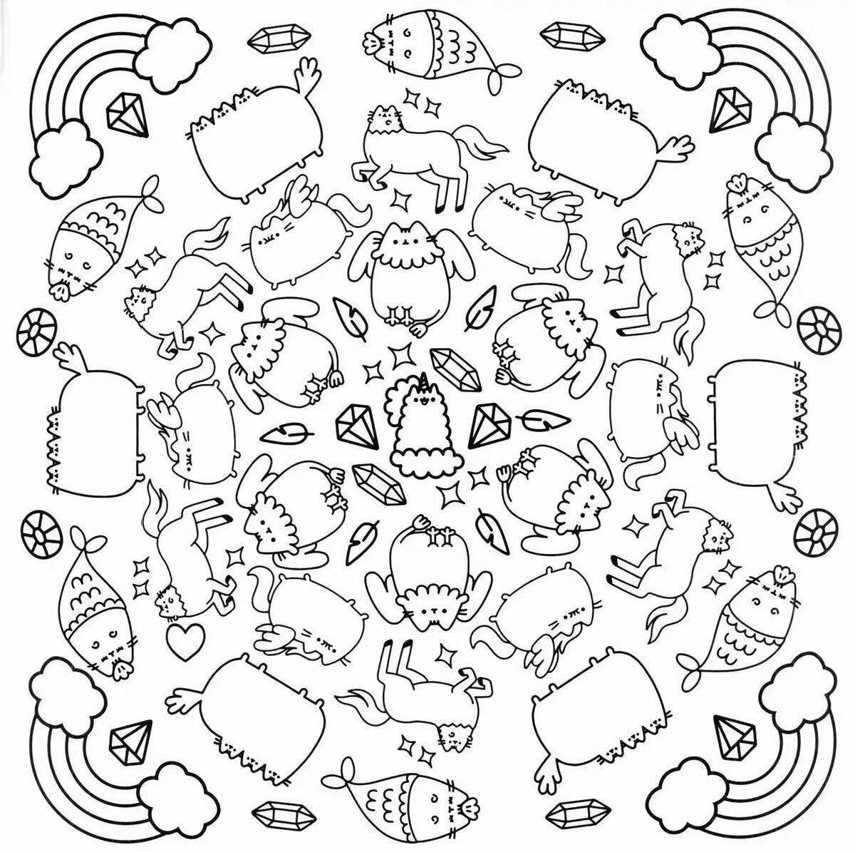 Radiant coloring page cute little ones for stickers