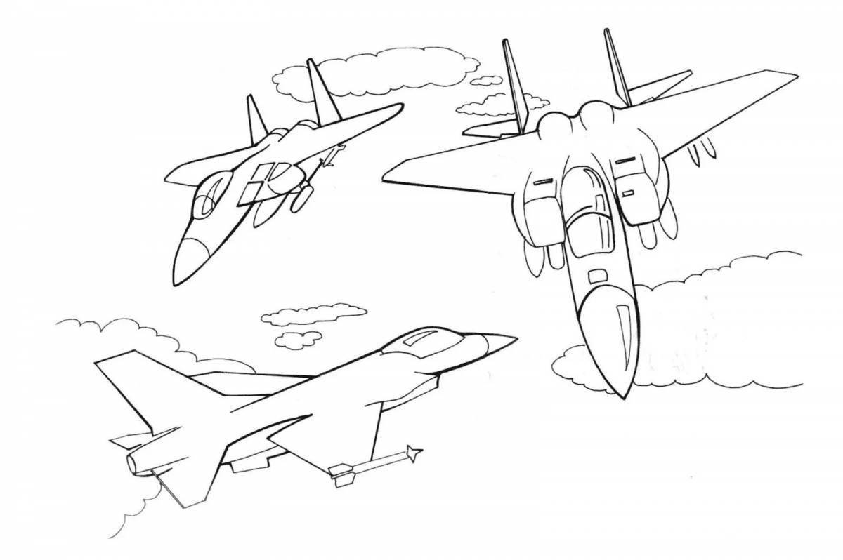 Fun tanks and planes coloring pages for kids