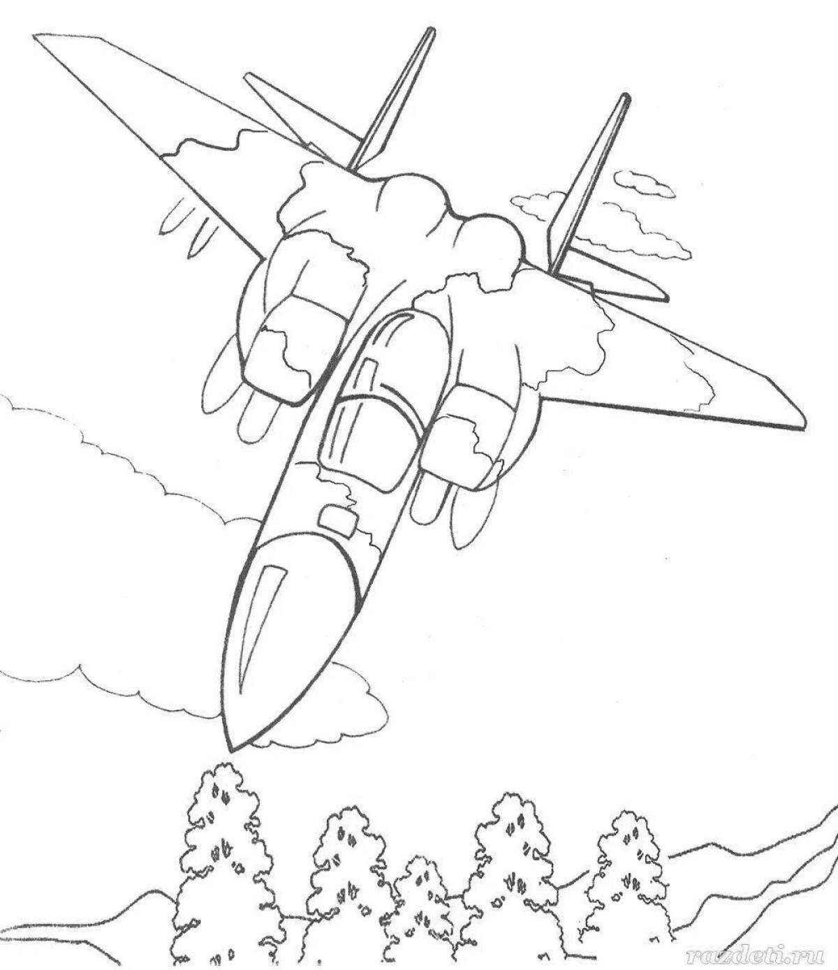 Cute tanks, planes, coloring book for kids