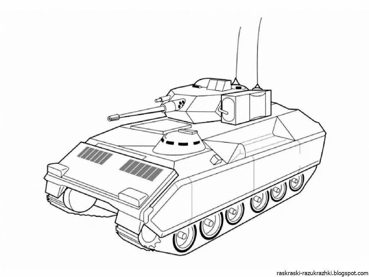 Привлекательные танки и самолеты раскраска для детей