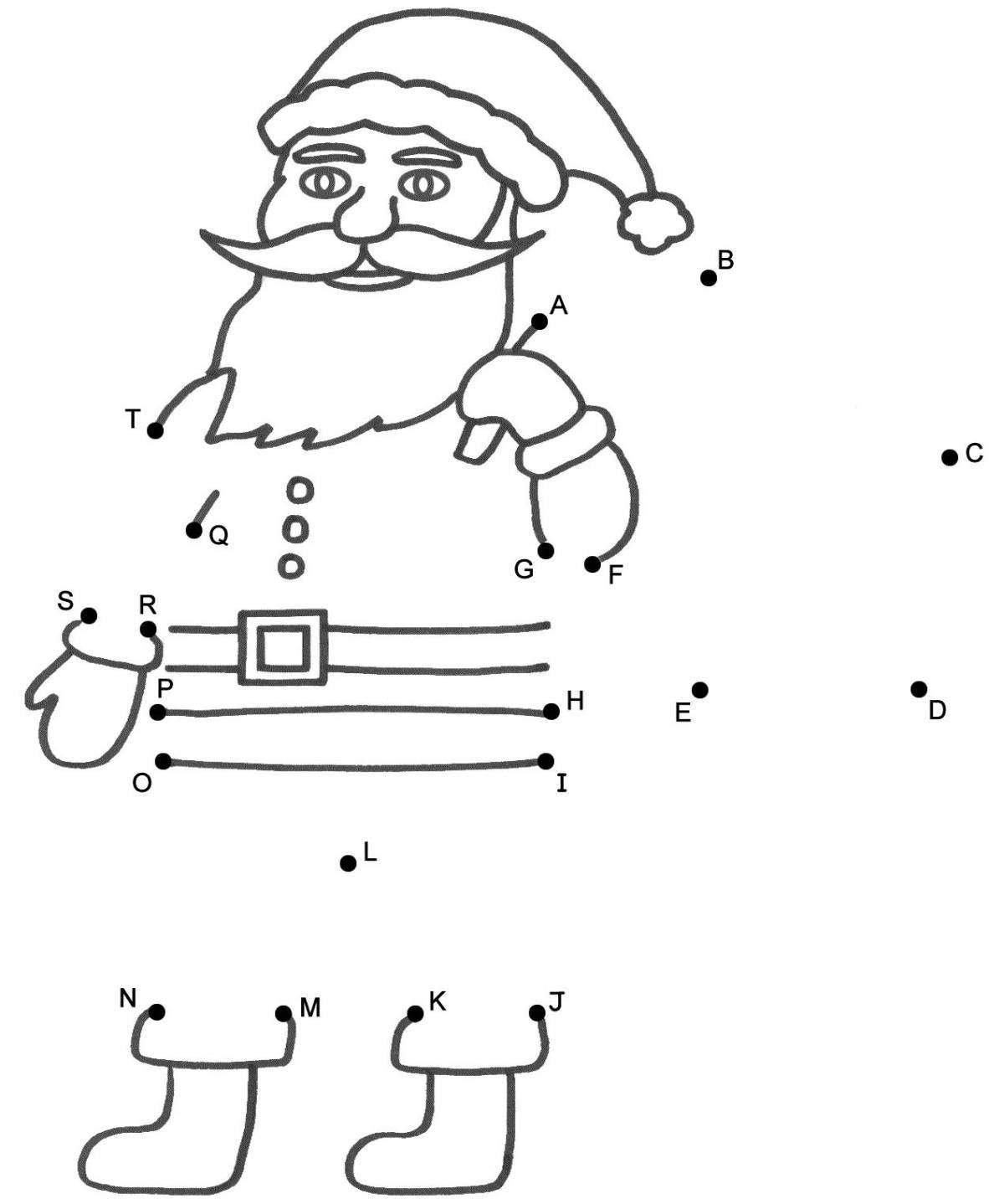 Coloring funny santa claus by numbers