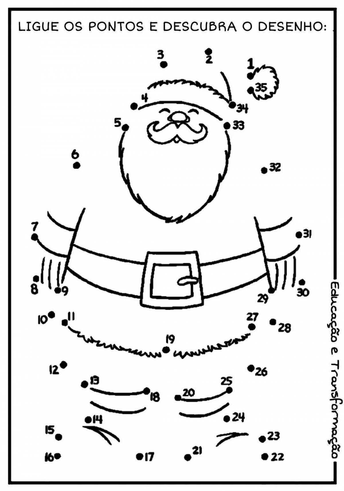 Glowing santa claus coloring by numbers