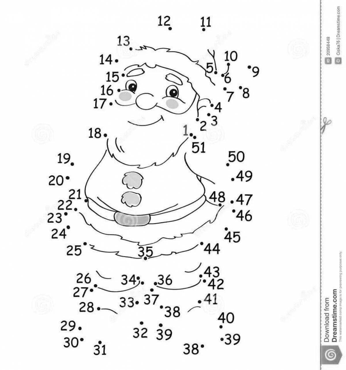 Fancy santa claus coloring by numbers