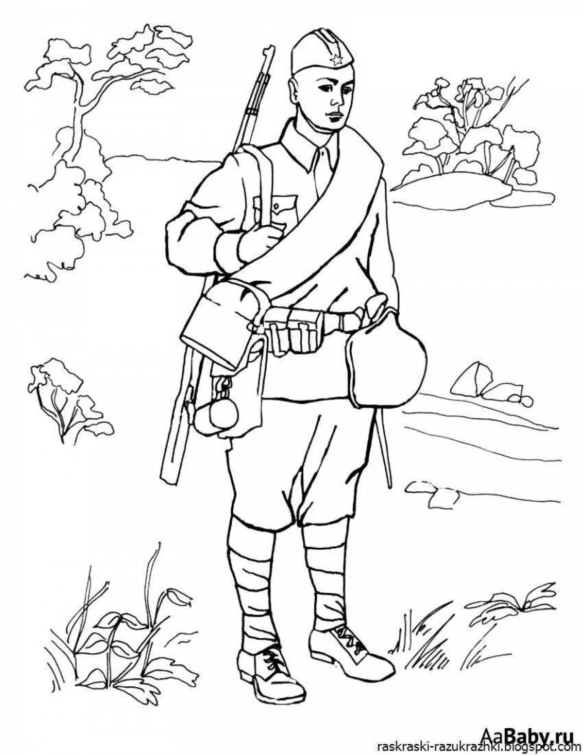 Incredible Russian soldier coloring book for kids