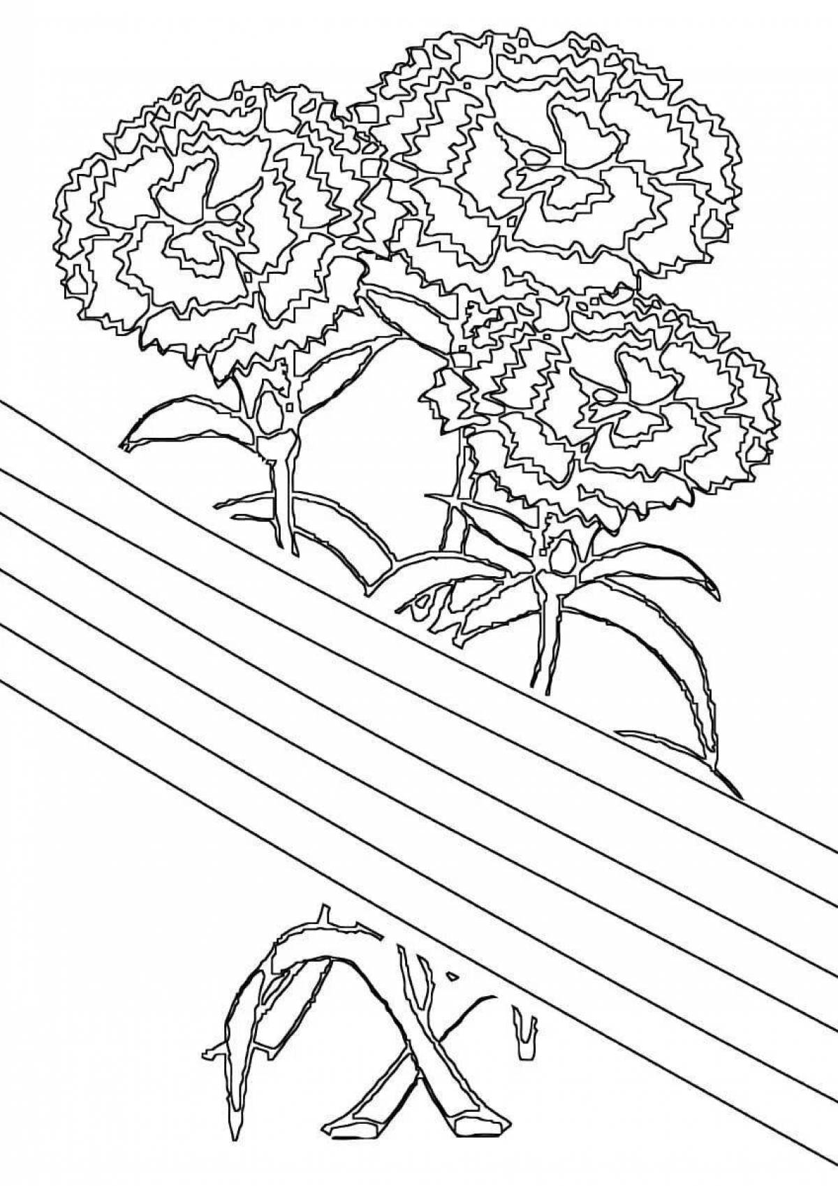 Glitter carnation coloring pages