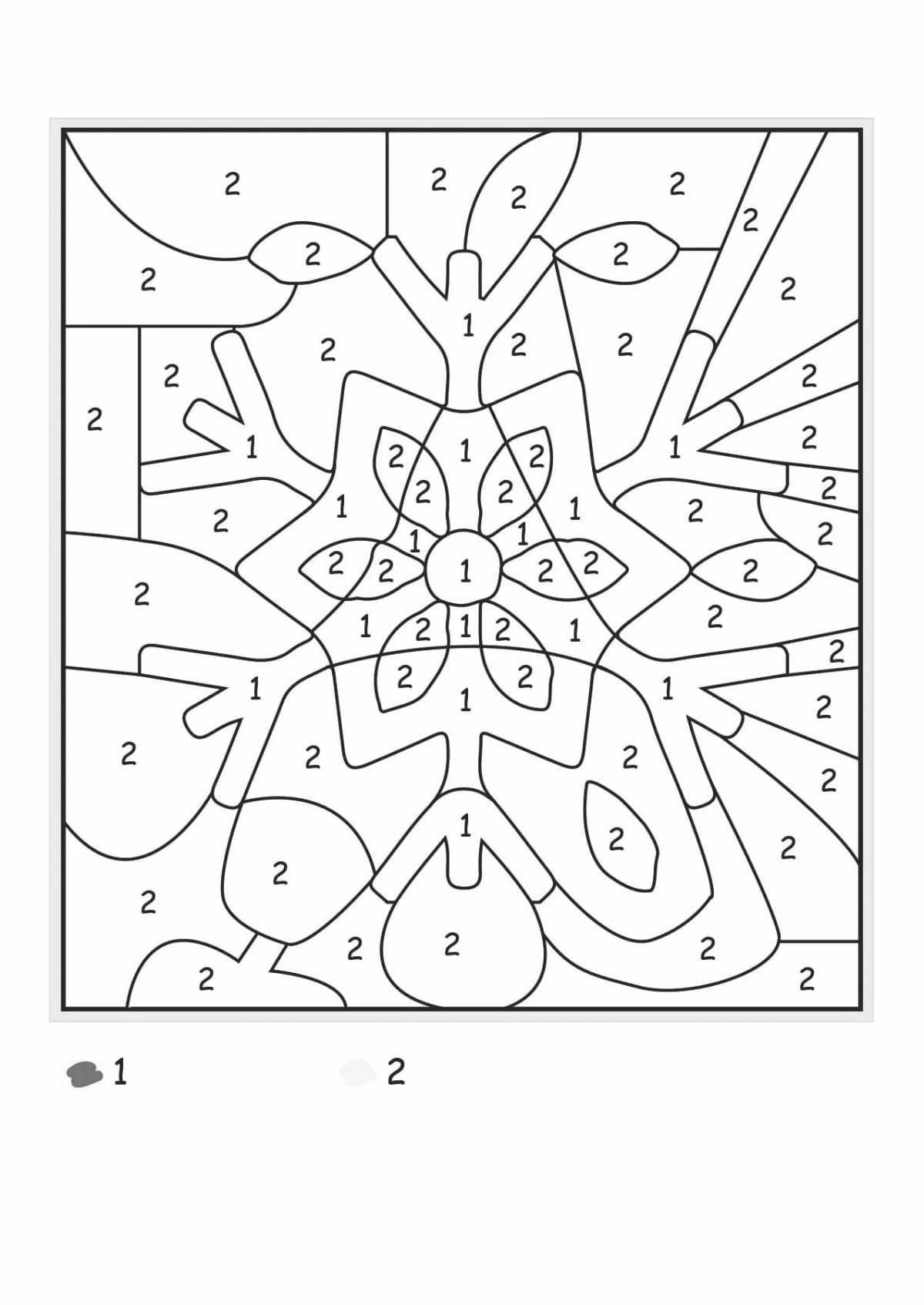 Игривая зимняя раскраска по номерам