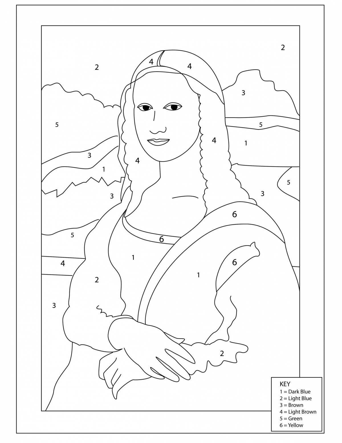 VP548 Раскраска по номерам Мона Лиза. худ. Леонардо да Винчи