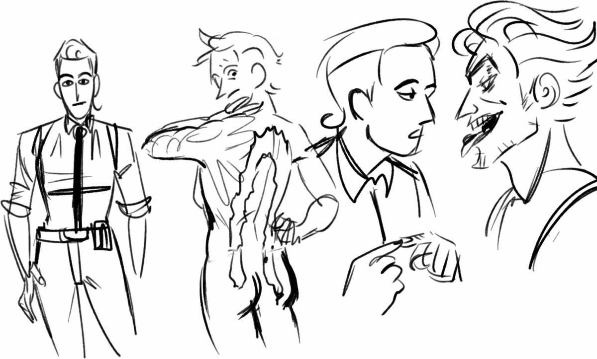 Раскраска Изысканные эдисон и катя раскраска