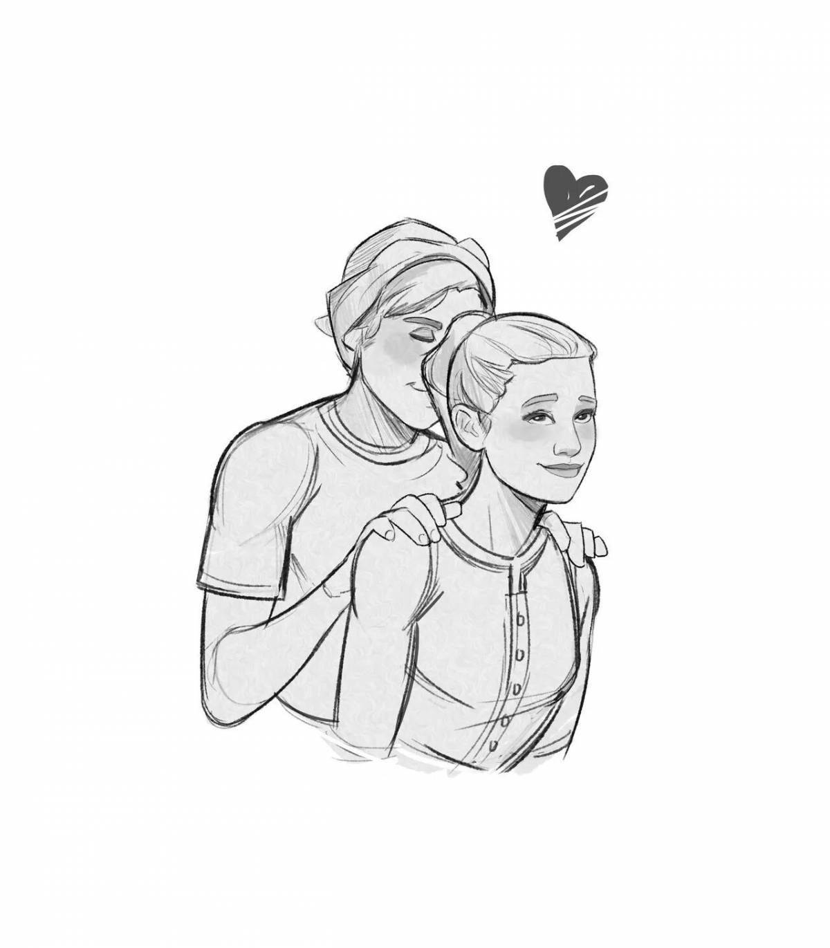 Раскраска Живой эдисон и катя раскраска