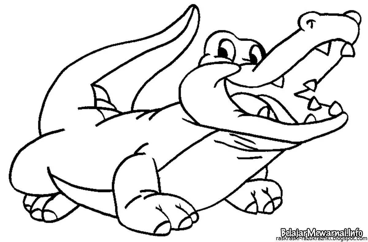 Fun drawing of a crocodile for children