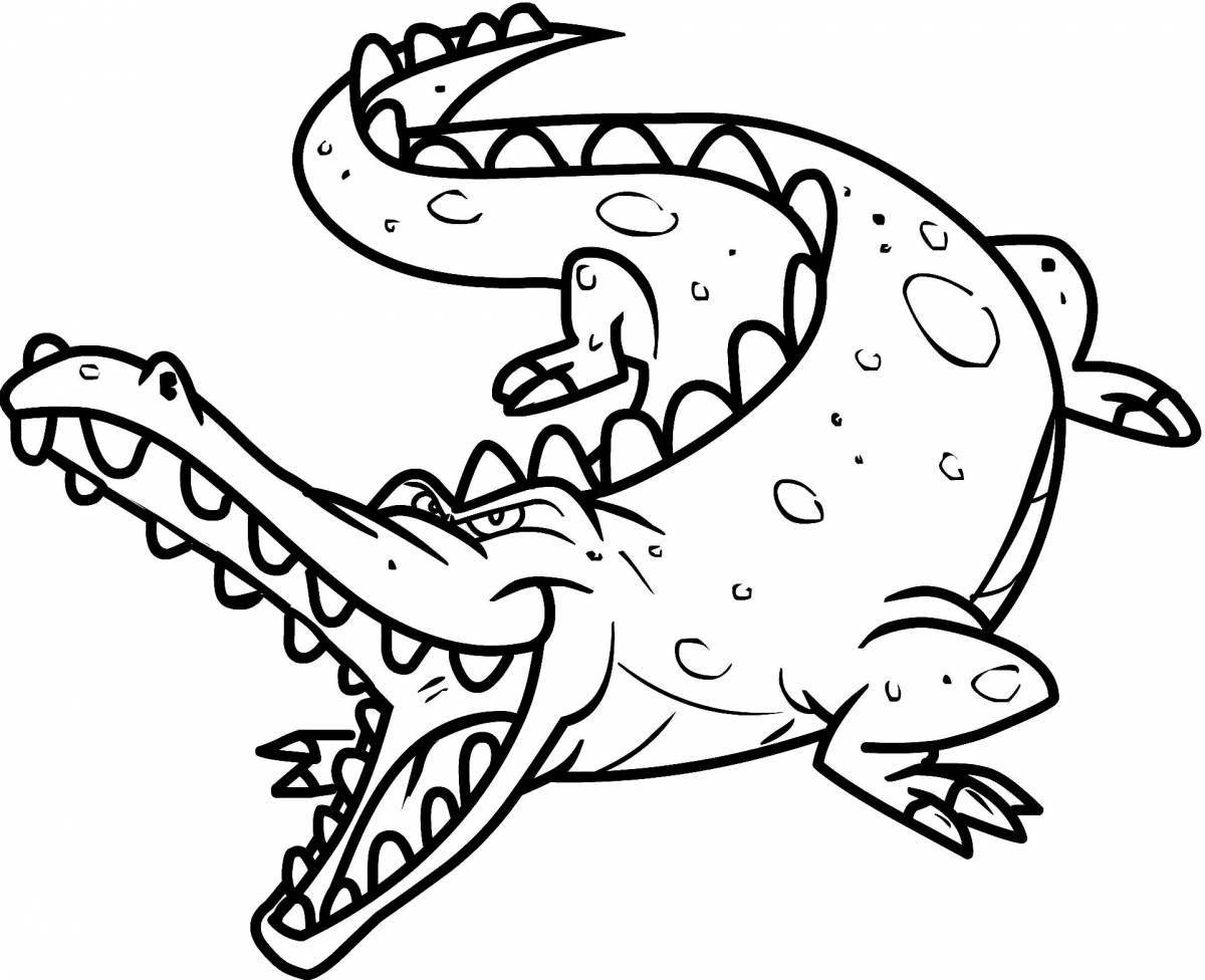 Cute crocodile drawing for kids