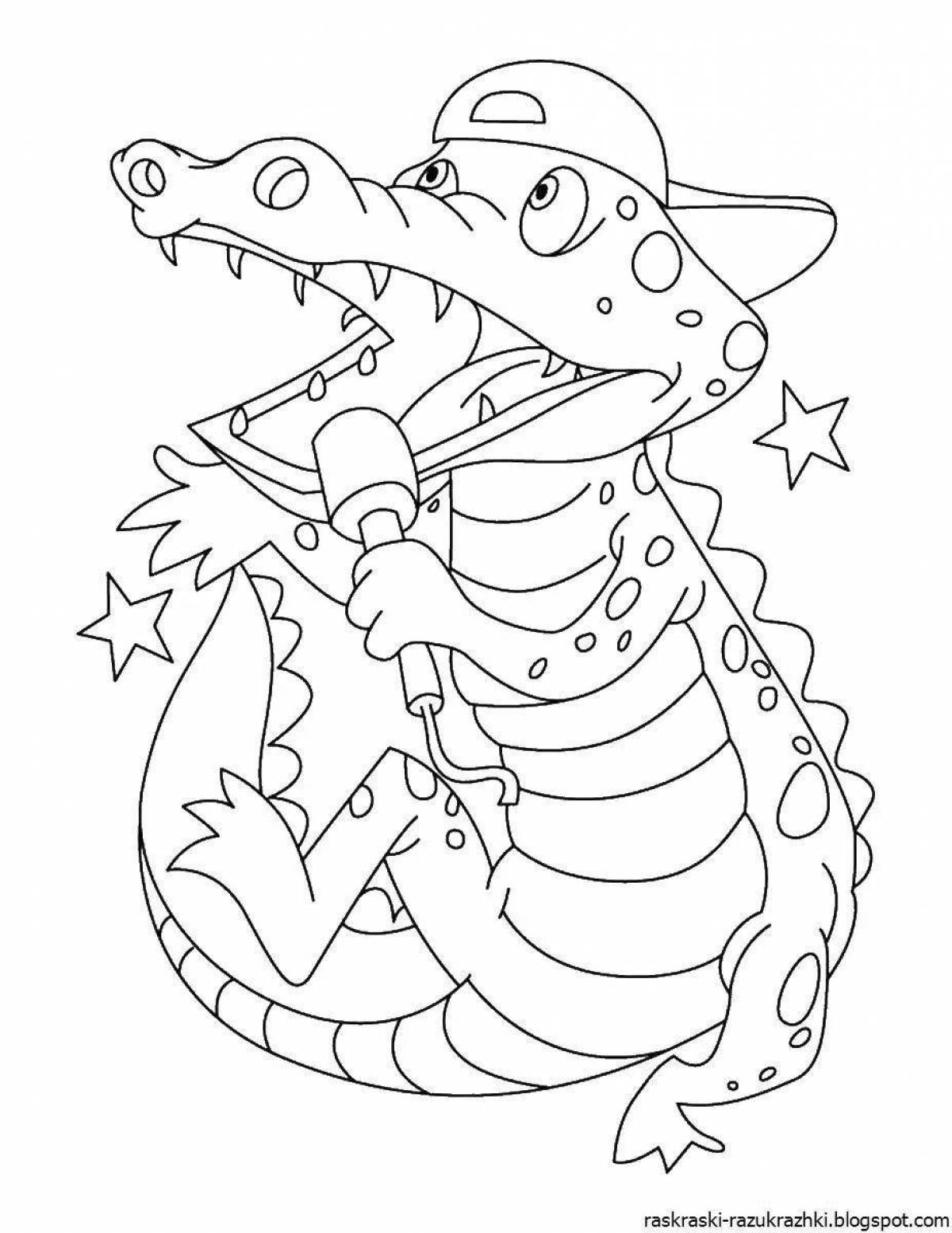 Crocodile drawing for kids #8