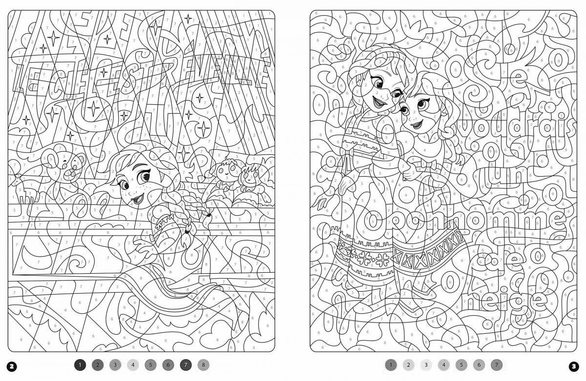 Delightful disney by numbers book coloring book