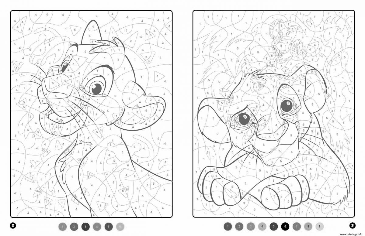 Disney by numbers book luminous coloring book