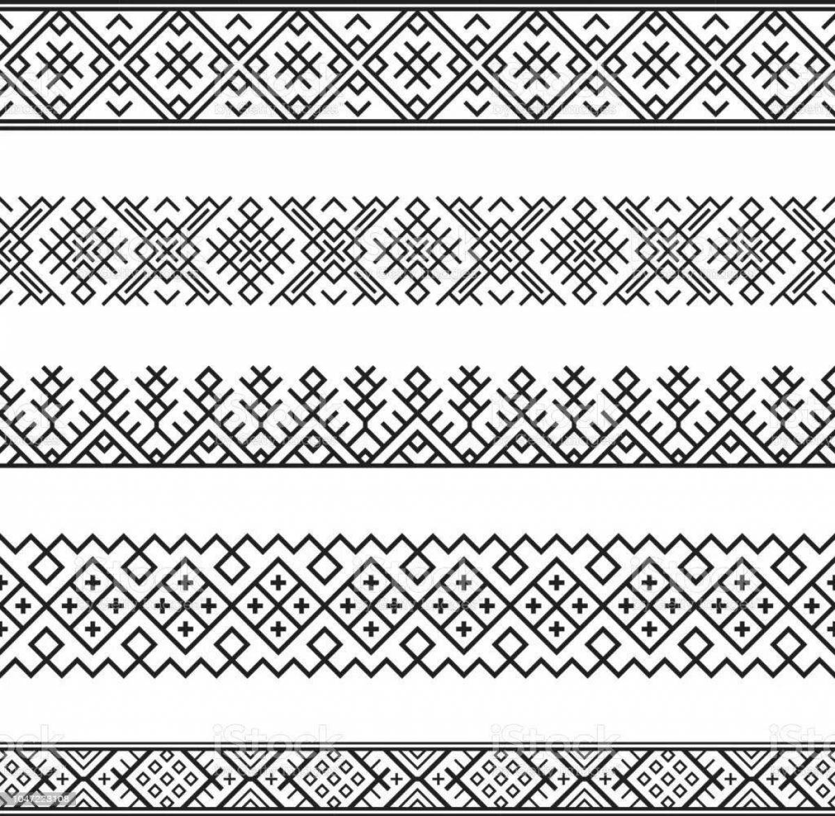 Colorful Belarusian towels coloring pages for kids