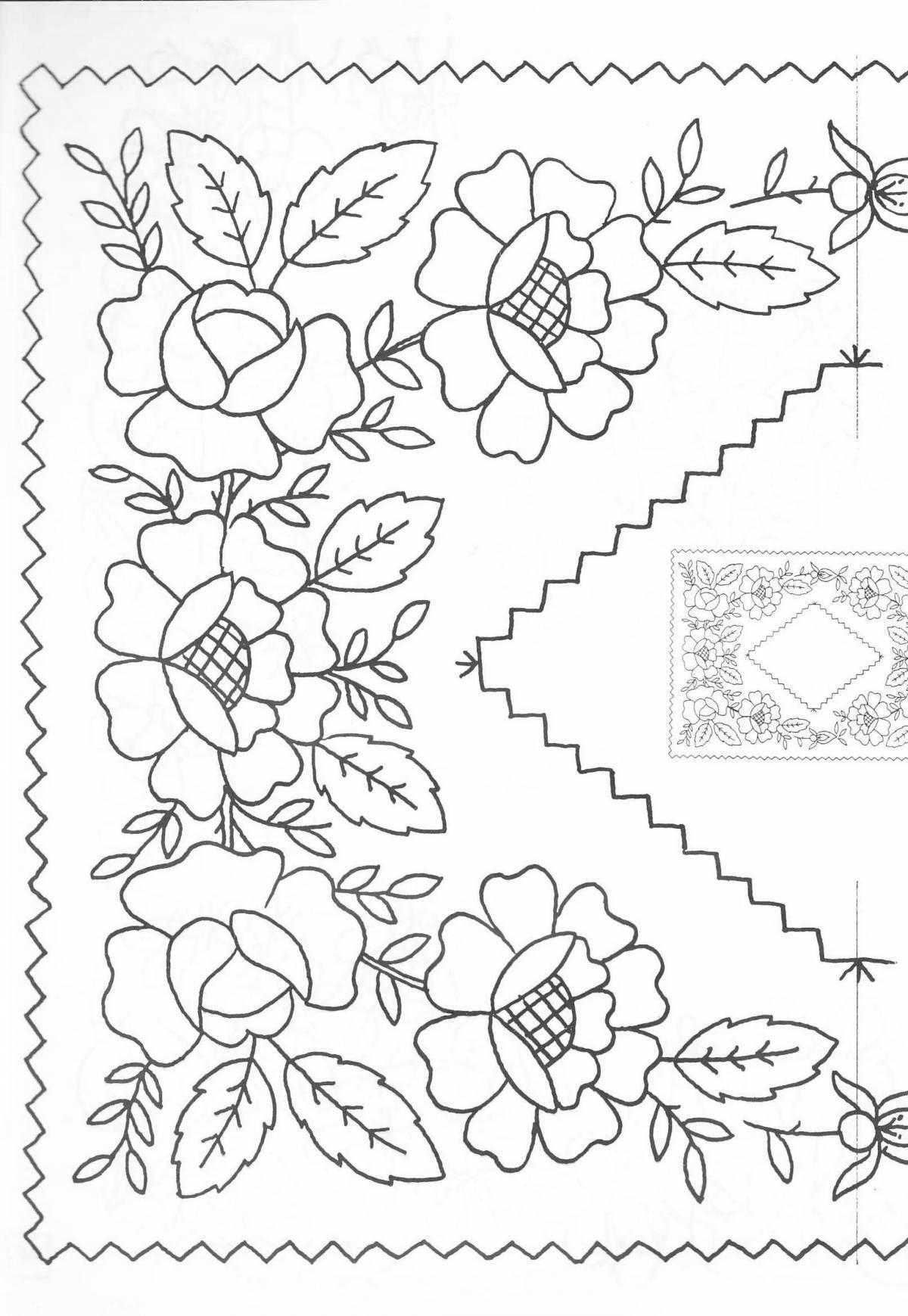Cute Belarusian towels coloring pages for kids