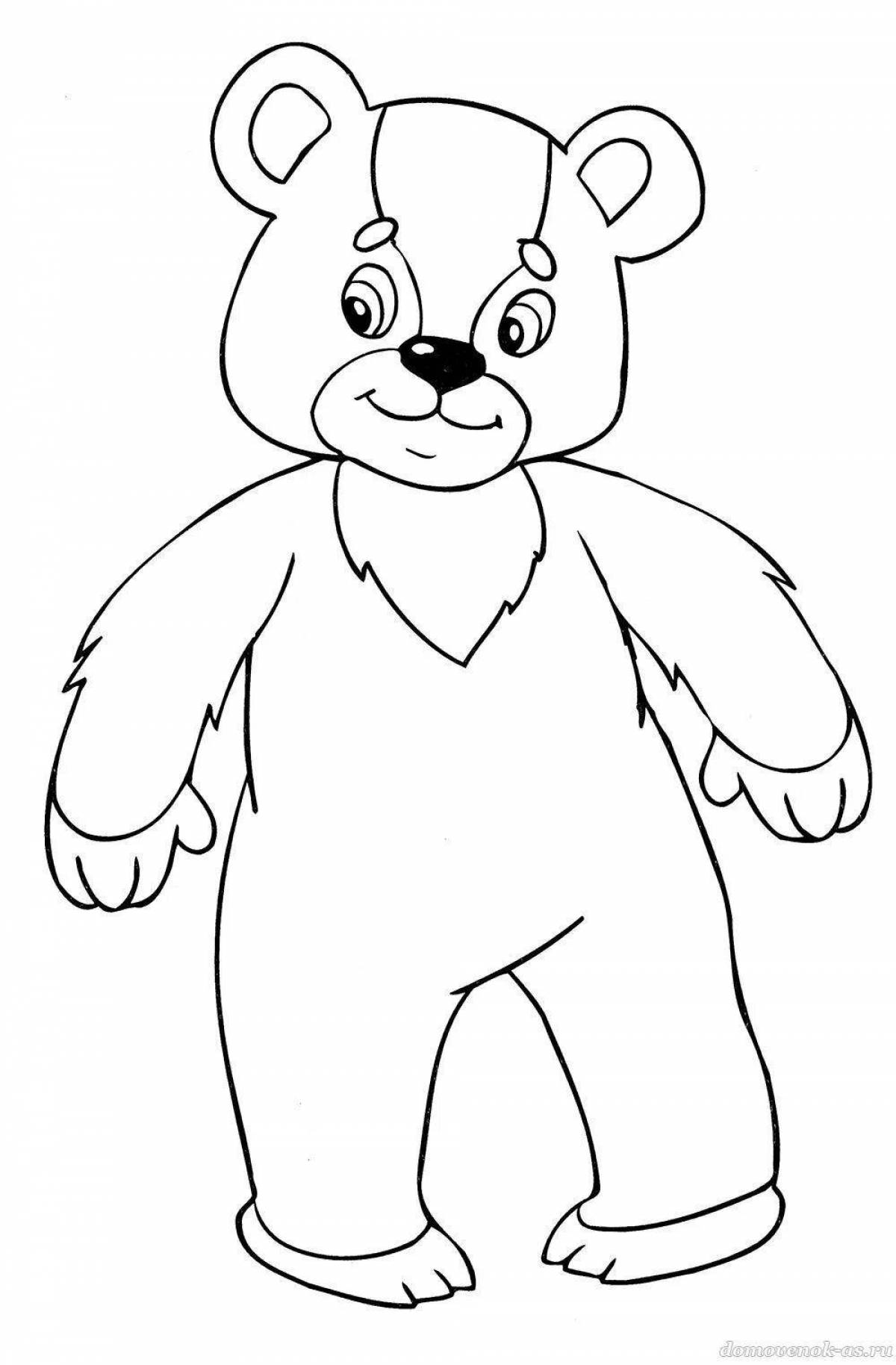 Colorful bear kolobok coloring book