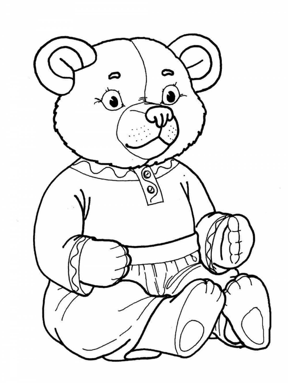 Coloring book magic bear kolobok