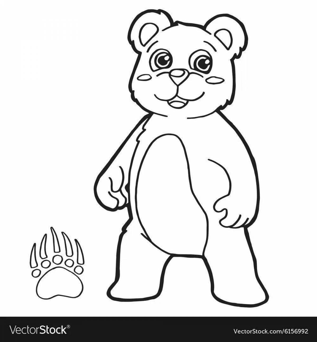 Coloring funny teddy bear kolobok