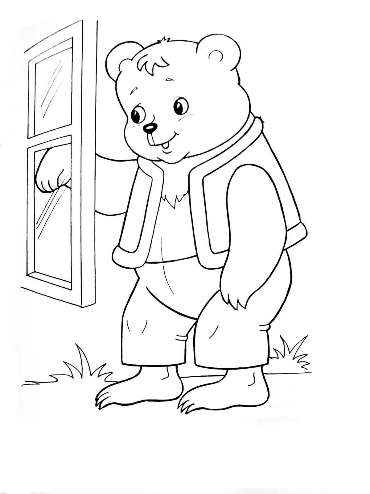Animated coloring bear kolobok