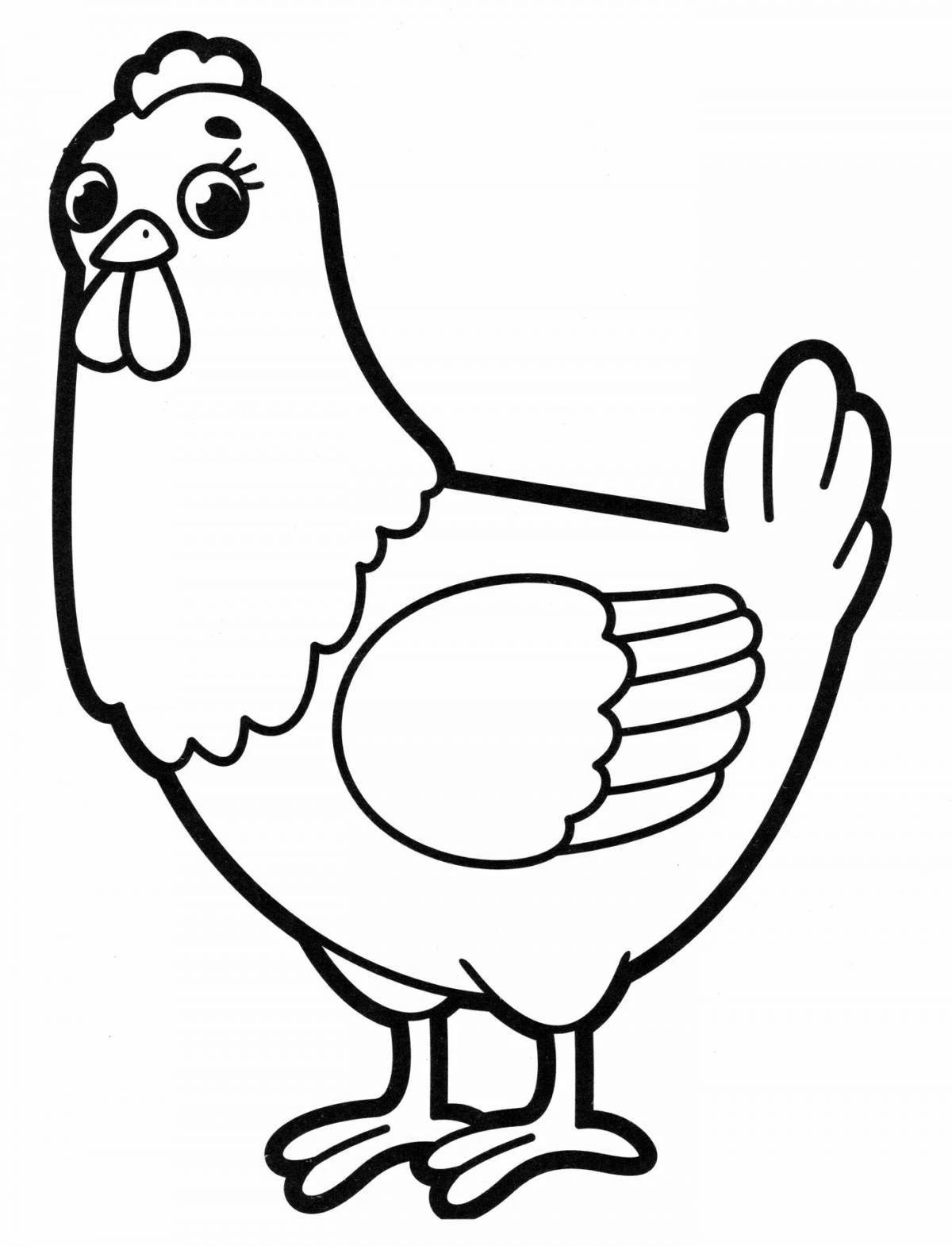 Сладкий рисунок курицы для детей