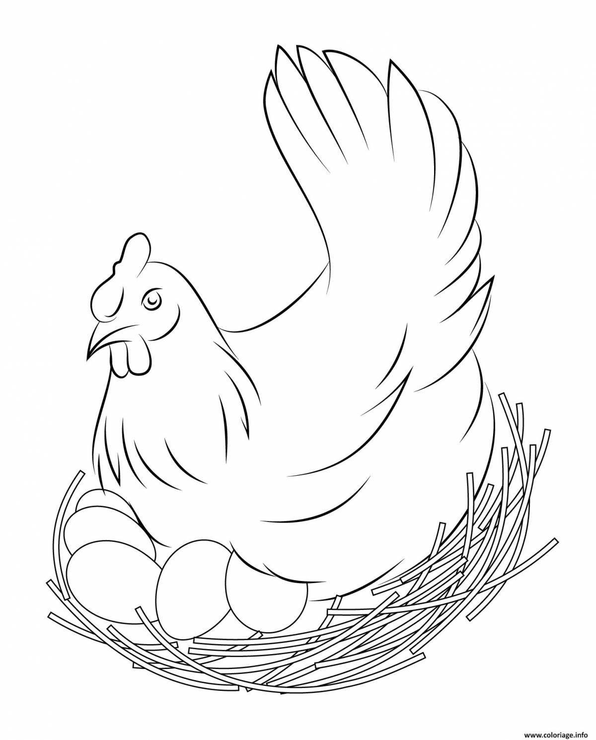 Chicken coloring book for kids
