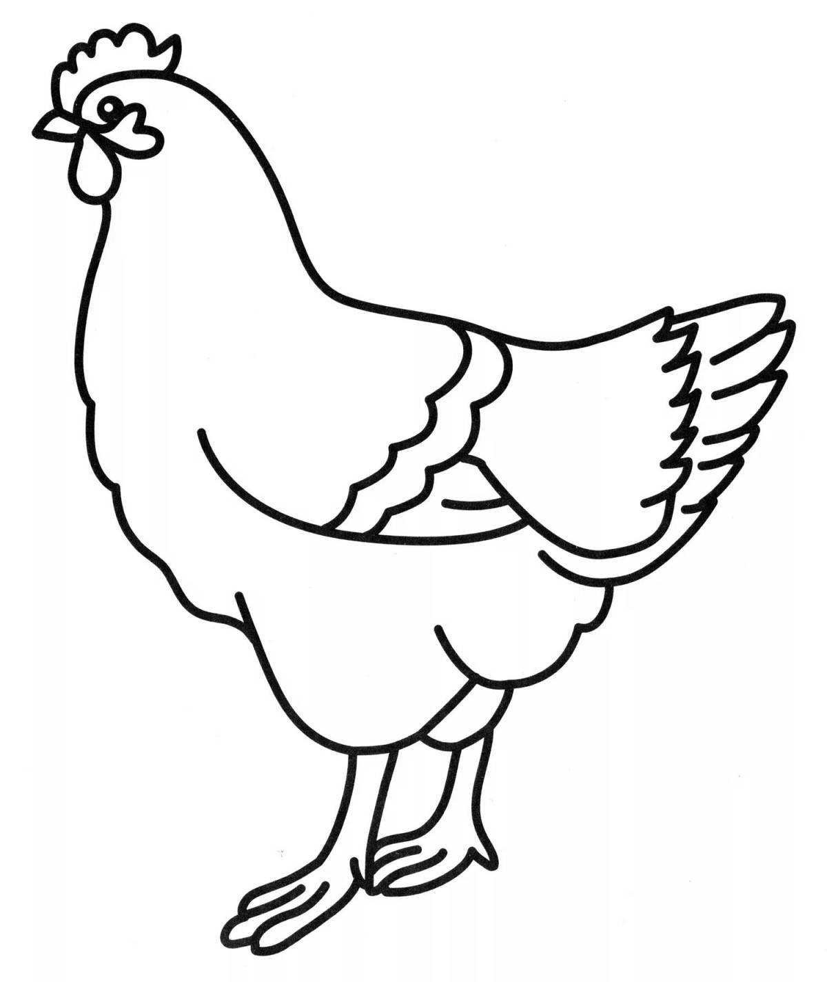 Adorable chicken drawing for kids