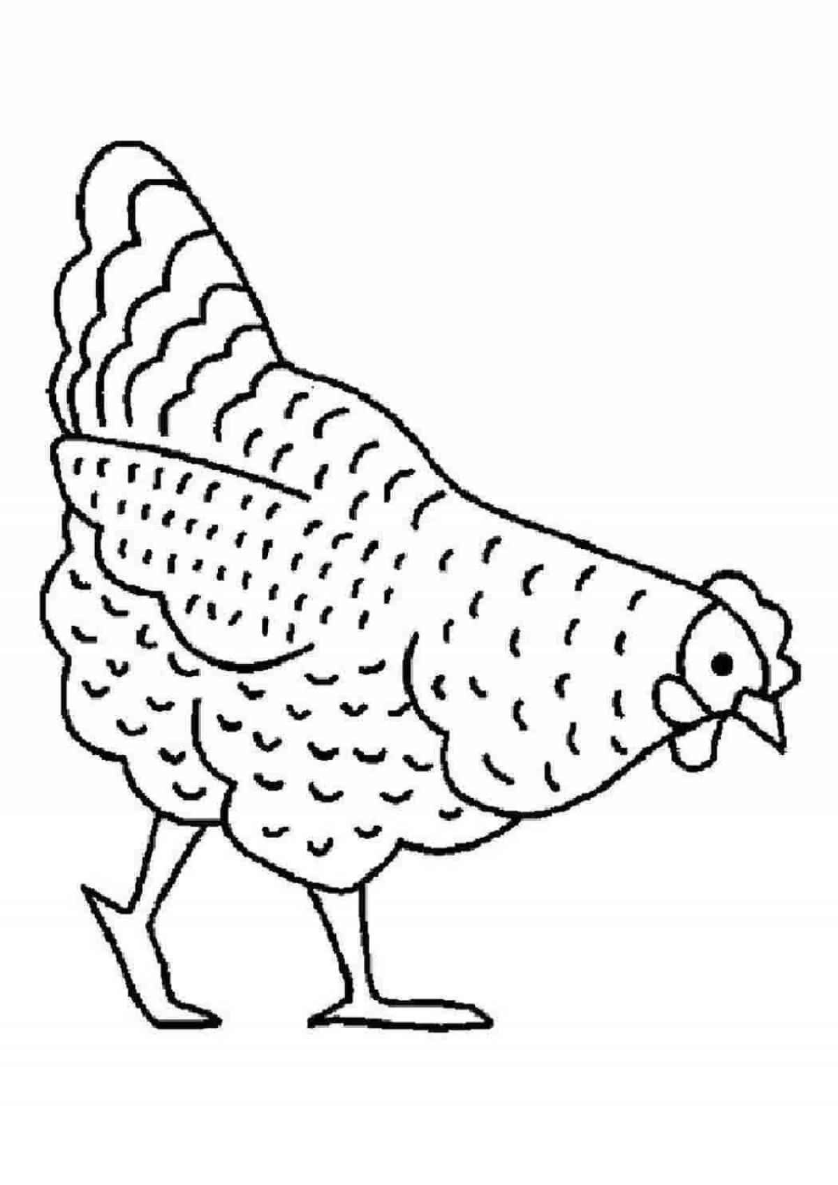 Sweet chicken coloring book for kids