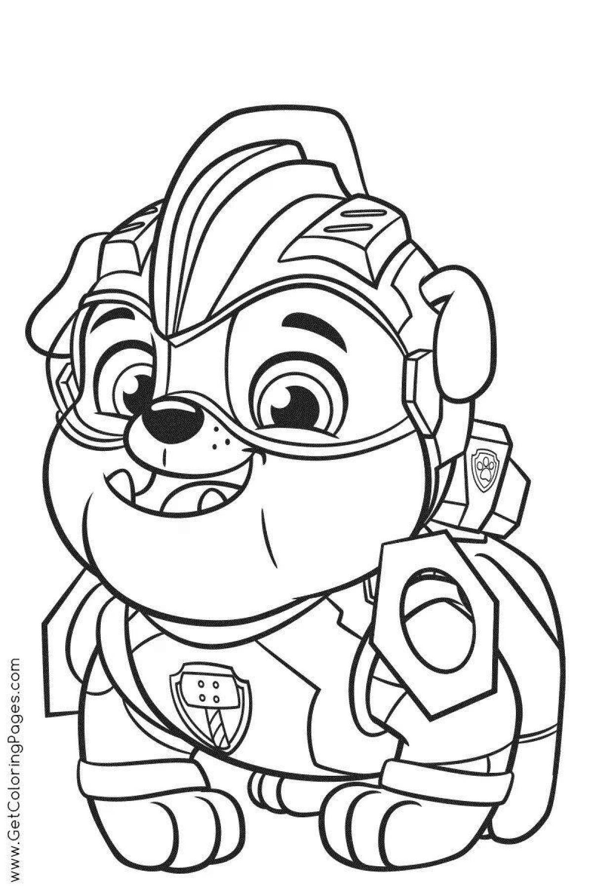 Colorful coloring moto puppies paw patrol