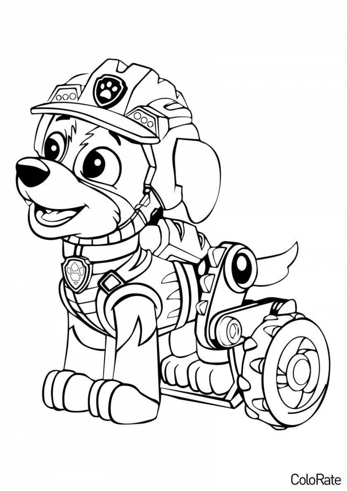 Cute paw patrol moto puppies coloring book